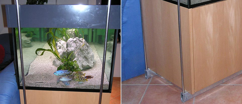 freischwebendes Wohnzimmeraquarium, Lörrach